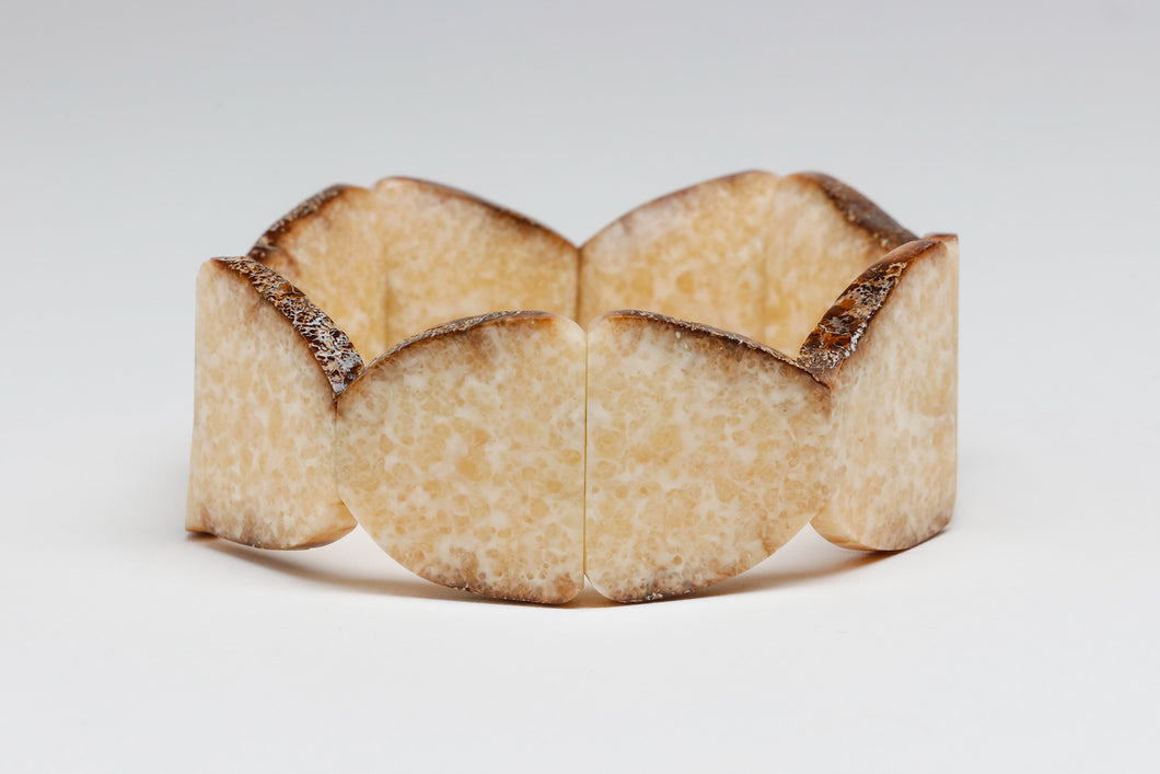 Fossil Ivory Link Bracelet, Yup'ik Culture