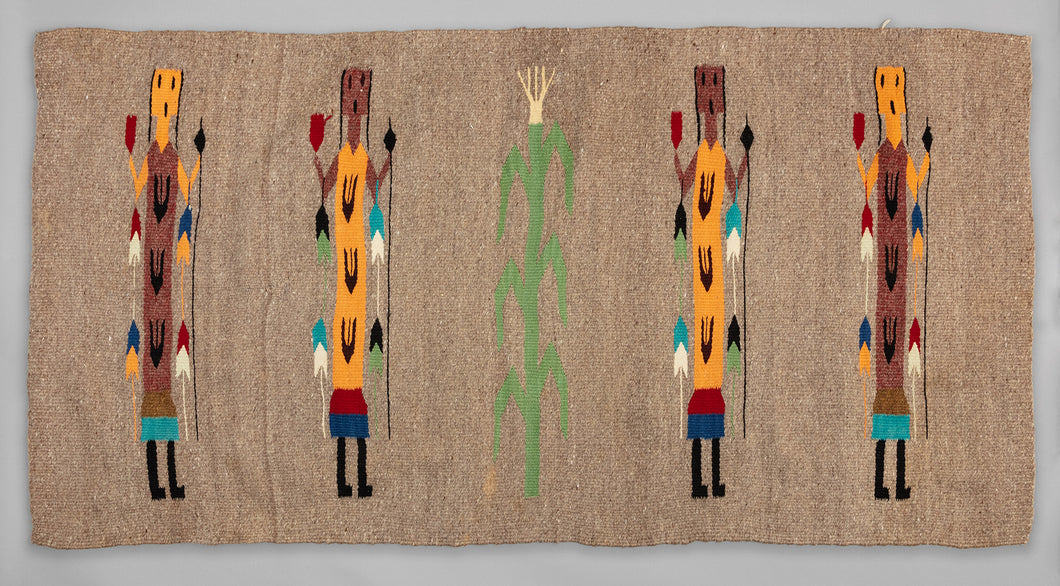 Vintage Pictorial Rug Depicting Yei, c. 1950, Navajo