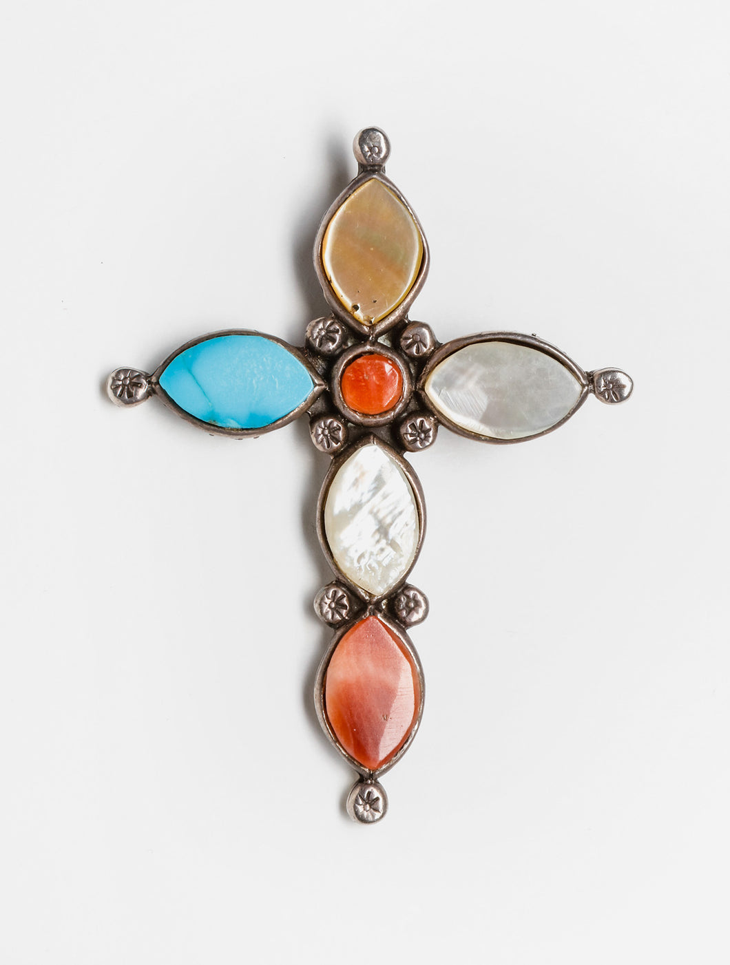 Multi Stone Inlay Cross, Zuni