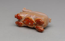 Mama Pig with Piglets Fetish Carving by Stanton Hannaweeke, Zuni