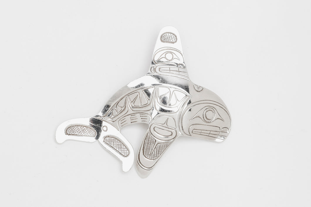 Killer Whale Pin / Pendant by Travis Henry, Coast Salish