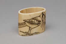 Vintage Yup'ik Napkin Holder Depicting Blue Jays, c. 1960
