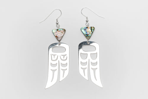Lovebirds (Eagle and Raven) Earrings by Vina Brown, Heiltsuk
