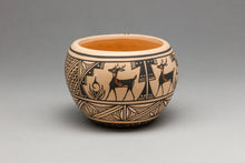 Pot with Mimbres Deer Designs by Priscilla Peynetsa, Zuni Pueblo