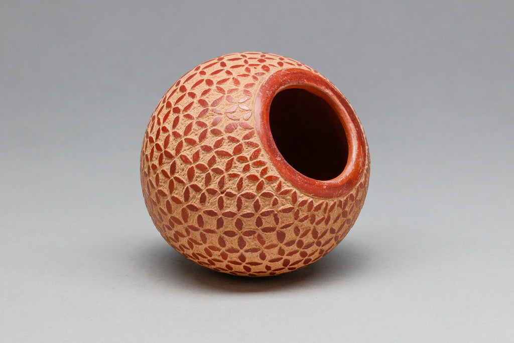 Small Pot with Etched Geometric Design by Lorraine Chinana, Jemez Pueb Quintana Galleries