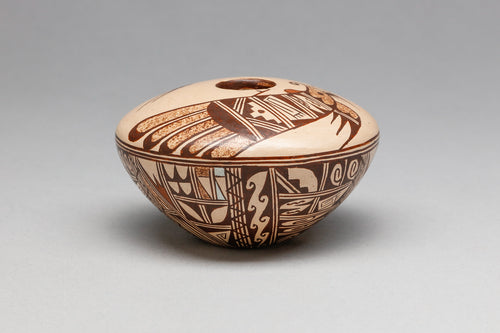 Small Pot with Parrot Design by Cynthia Sequi, Hopi Pueblo