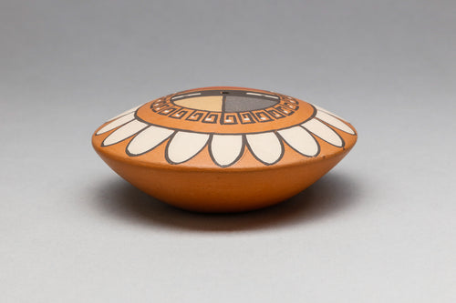 Seed Pot with Sun Design by Virginia Gutierrez, Nambe Pueblo