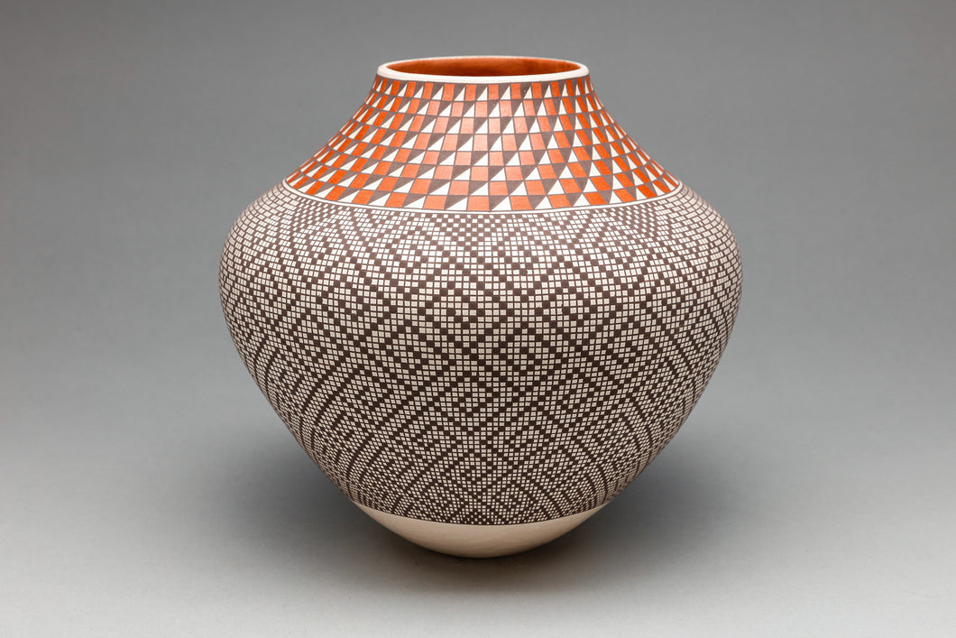 Pot with Geometric Designs by Frederica Antonio, Acoma Pueblo