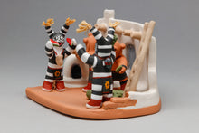 Koshare and Mudhead Scene by Tony Dallas, Hopi Pueblo