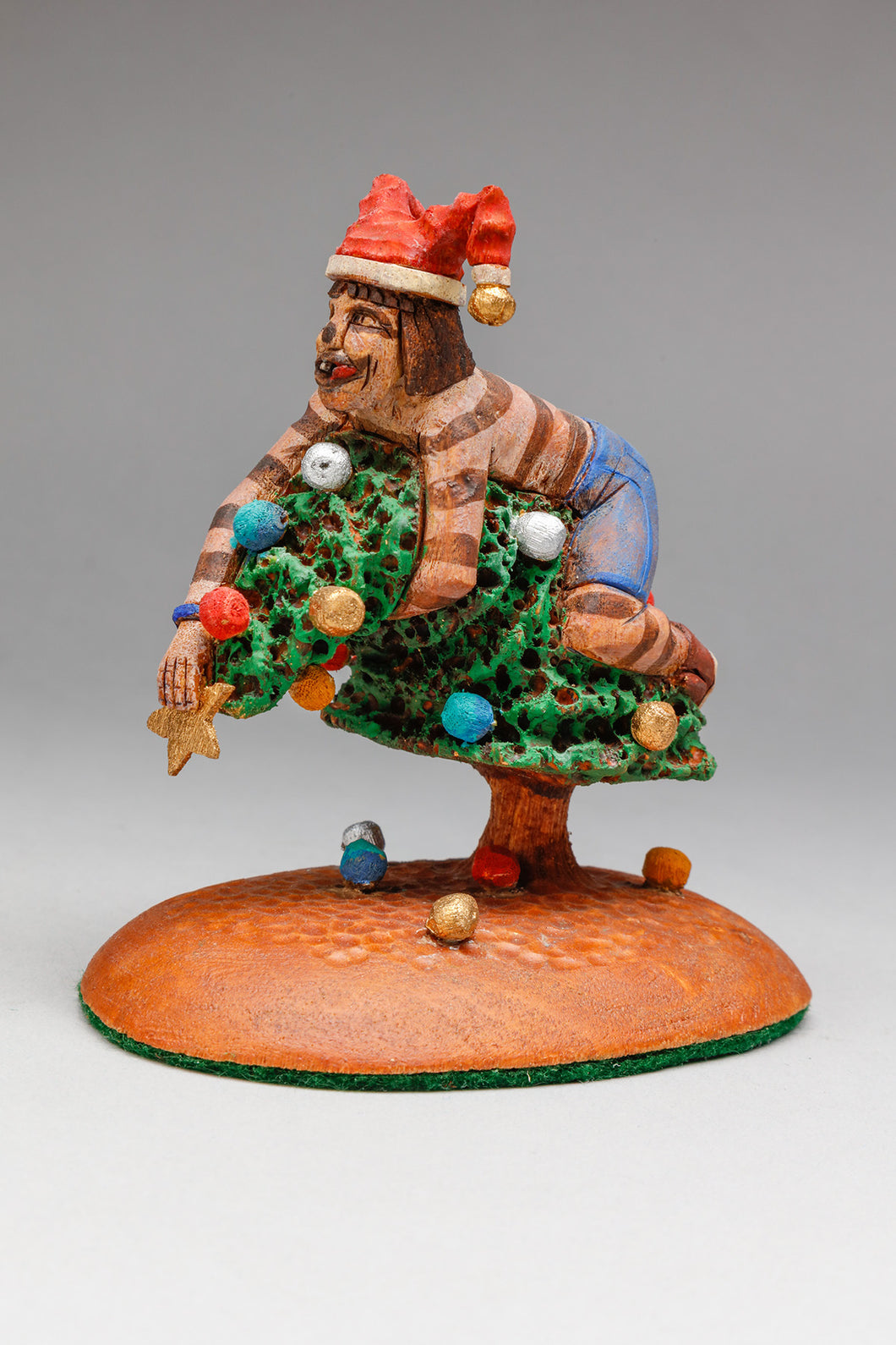 Miniature Koshare Decorating Christmas Tree by Alfred Lomahquahu, Hopi