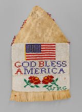 God Bless America Beaded Panel, c. 1920, Cree Beadwork