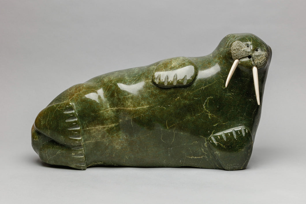 Large Walrus Sunning, c. 1980 by Goteleak Judea (b. 1940)