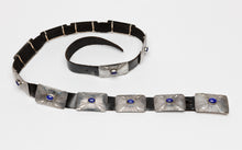 Rare Hand Stamped Concho Belt with Lapis by Leo Yazzie, Navajo