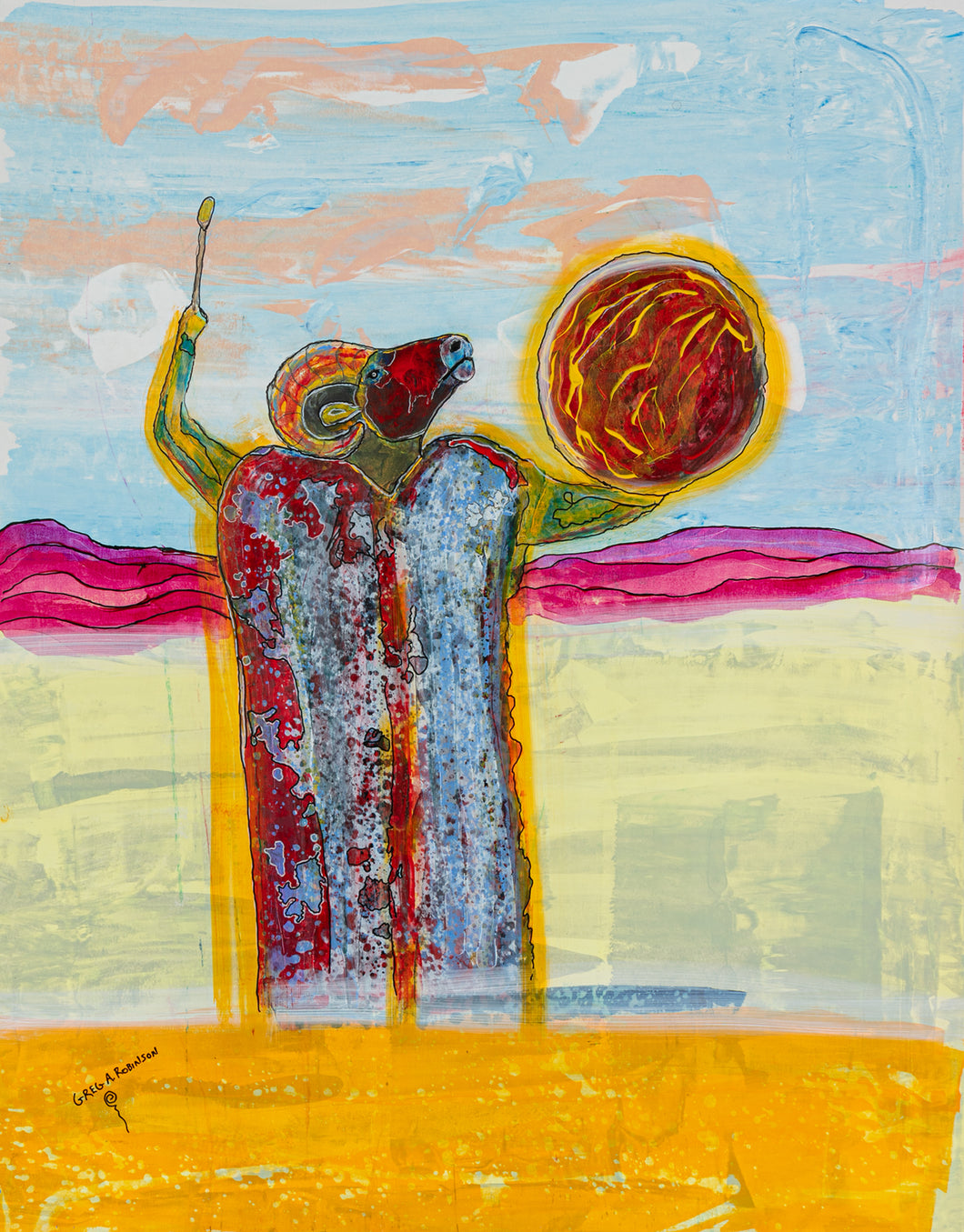 Big Horn Drummer, 2021, Greg A. Robinson