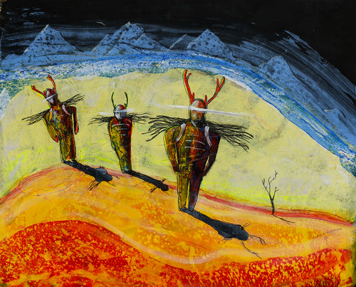 The Wood Carriers, 2022 by Greg A. Robinson, Chinook Nation