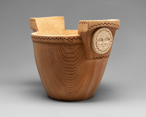 Salmon Ceremonial Bowl with Moon Design, 2020, Greg A. Robinson