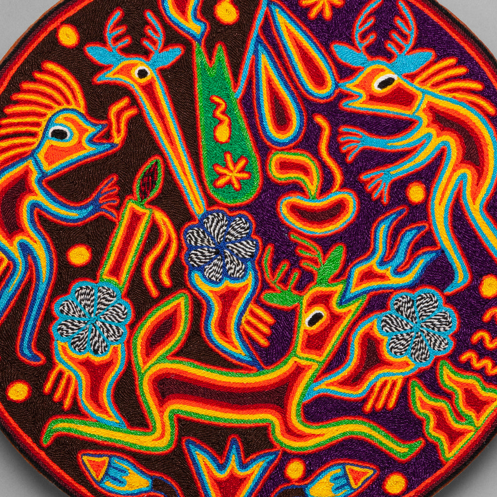 Huichol Yarn Painting from Mexico by Tyler, Huichol Yarn Painting