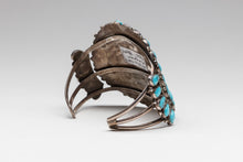 Vintage Turquoise Cluster Bracelet by S. Weebothee, Zuni