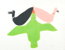 Three Birds - Original Drawing by Marion Tuu'luq (1910-2022), Inuit