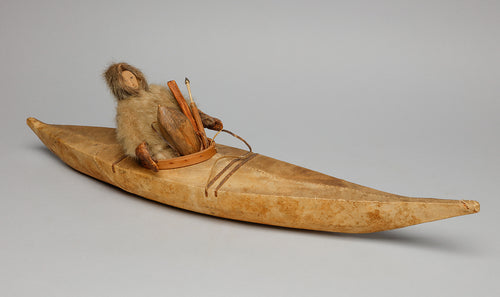 Vintage Hunter in Skin Kayak, Yup'ik Culture