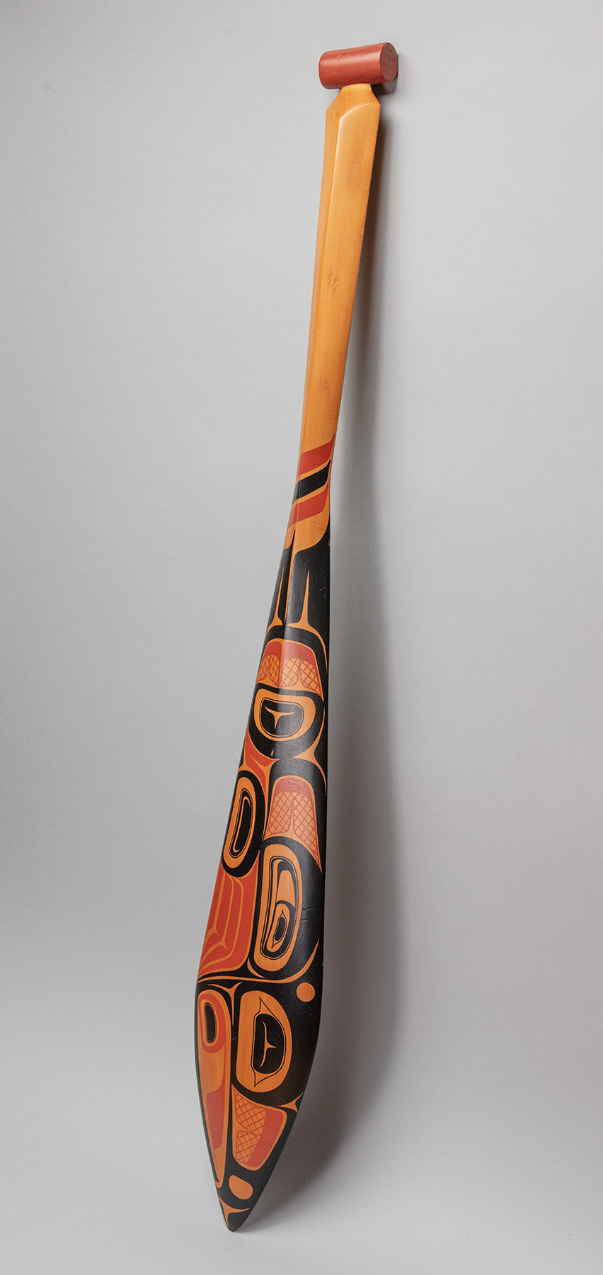 Tsimshian Style Paddle depicting Raven by Cathy Schick – Quintana Galleries