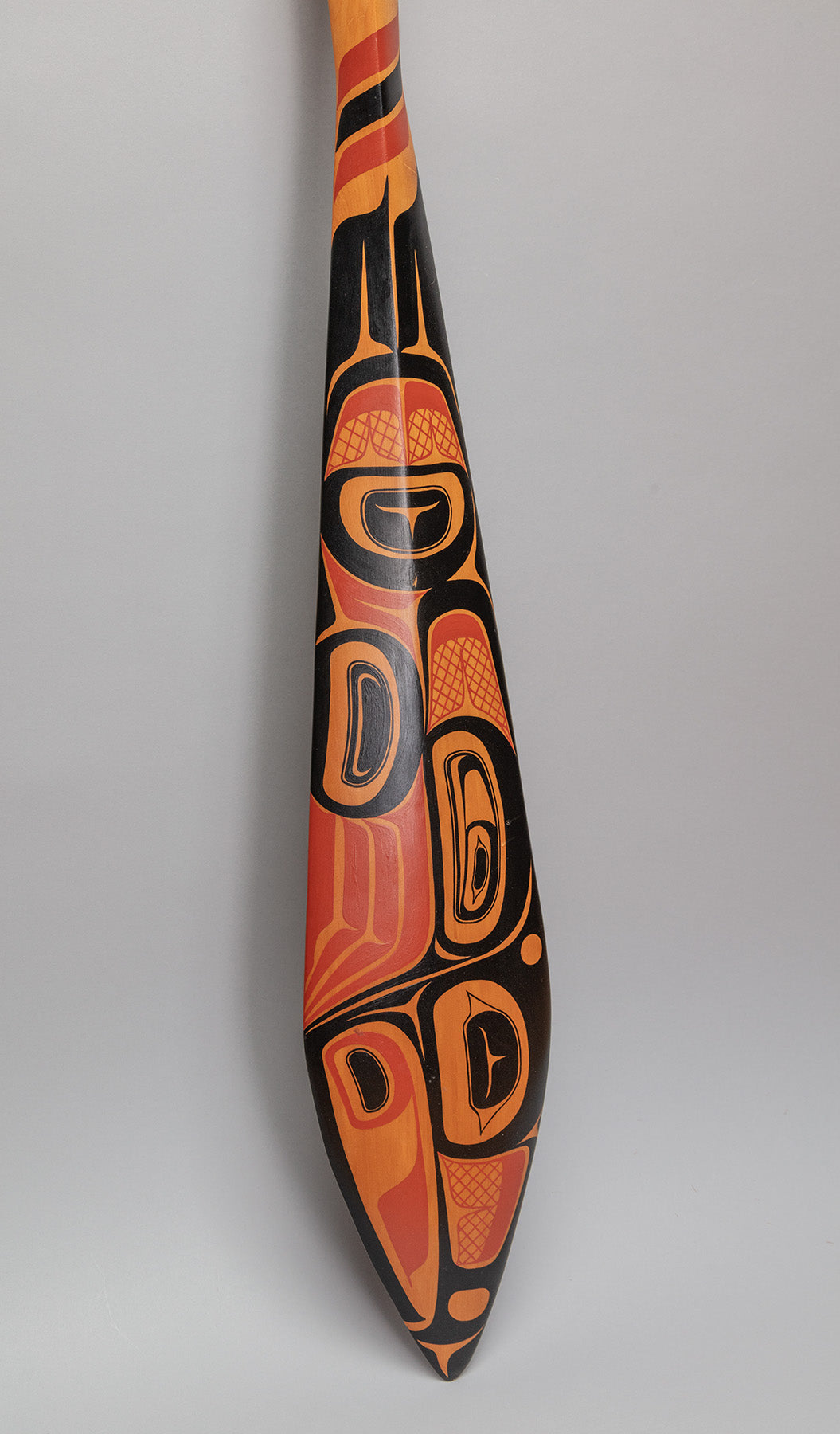 Tsimshian Style Paddle depicting Raven by Cathy Schick – Quintana Galleries