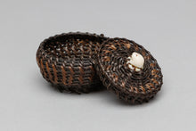 Miniature Baleen Basket With Seal Finial, Inupiaq