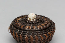 Miniature Baleen Basket With Seal Finial, Inupiaq