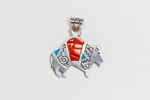 Buffalo Pendant by Abraham Begay, Navajo