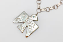 Double Sided Thunderbird Pendant on Hand Stamped Chain by Issac Coriz, Santo Domingo Pueblo