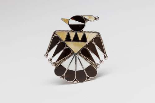 Vintage Thunderbird Pin and Pendant c. 1970, Zuni