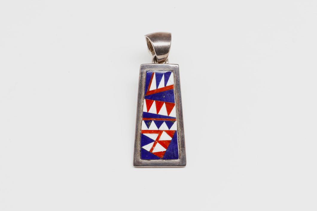 Geometric Inlay Pendant by Tommy Jackson, Navajo