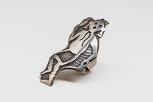 Ring depicting Mudhead Dancer by Watson Honanie (1953-2023), Hopi