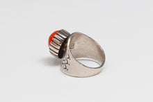 Contemporary Mediterranean Coral Ring, Navajo