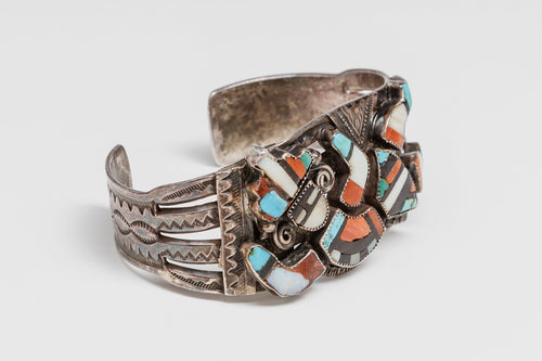 Vintage Rainbow Yei Bracelet, Zuni