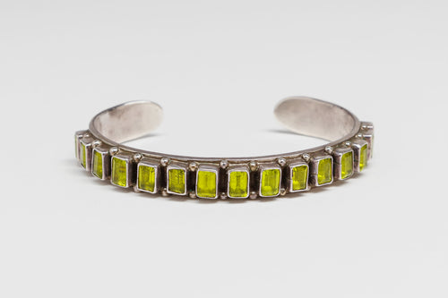 Peridot Row Bracelet, Navajo