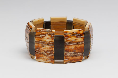 Fossil Ivory Link Bracelet, Yup'ik Culture