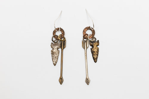 Arrowhead and Feather Earrings by Brook Stone