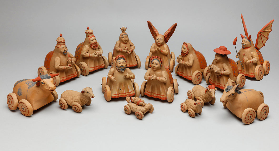 Rolling Nativity Figures by Elias Anguiano Estrada (1958-2020), Jalisco
