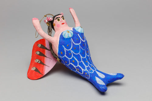 Papier Mache Mermaid Ornament, Mexico