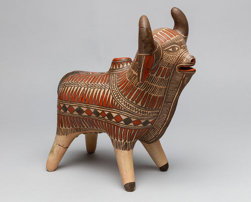 Candle Holder depicting a Bull, Guerrero