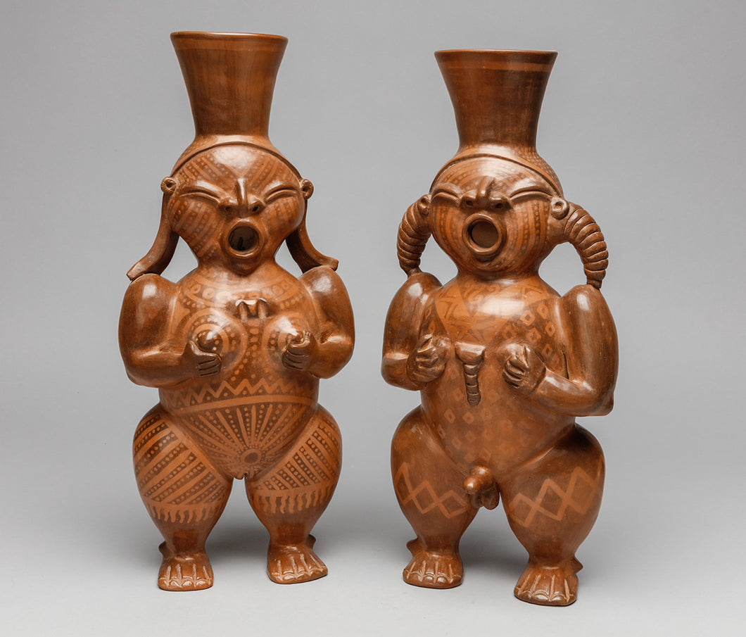 Pre-Columbian Style Male and Female Fertility Figures