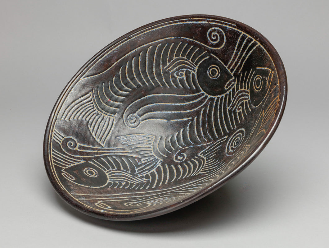 Bowl with Fish Design by Luis Manuel Morales Gamez, Michoacan