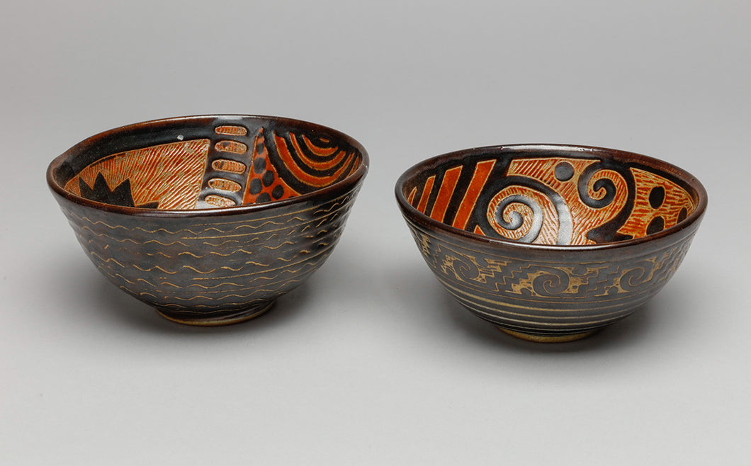 Bowls with Purhépecha Design by Luis Manuel Morales Gamez, Michoacan