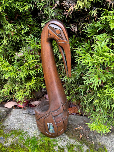 Bowl depicting Crane by Willie Wadhams, Kwakwaka'wakw