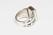 Fossil Ivory Inlay Ring by Gilbert Nelson, Navajo