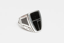 Onyx Inlay Men's Ring by Ray Tracey, Navajo