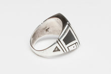 Onyx Inlay Men's Ring by Ray Tracey, Navajo