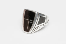 Onyx Inlay Men's Ring by Ray Tracey, Navajo