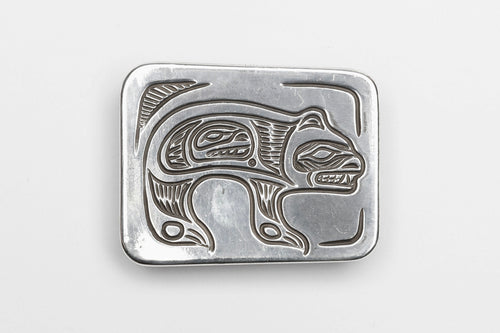 Belt Buckle depicting Bear by Bill Helin, Tsimshian